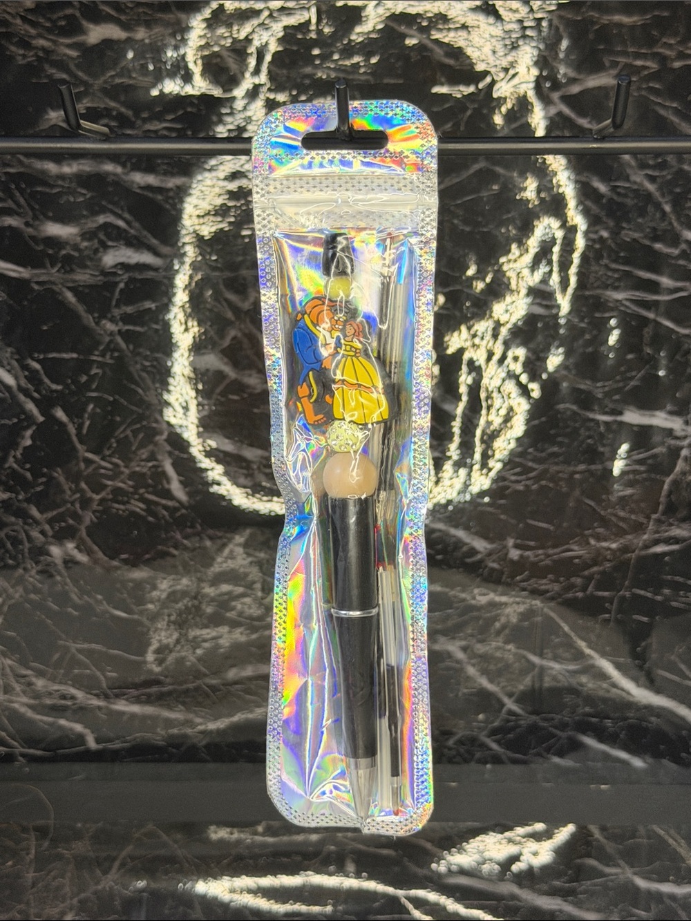 Beauty and the Beast Focal Bead Pen 
Black and Blue Ink